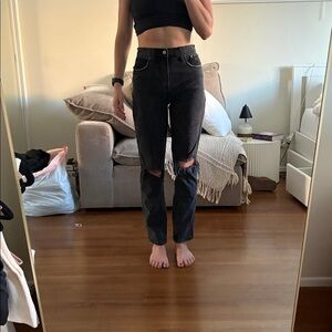 Abercrombie & Fitch Black High Rise Ripped Jeans